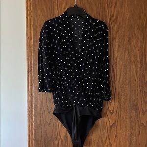 Black Polka Dot Bodysuit